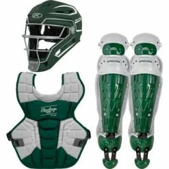 Rawlings Youth Dark Green/White VELO 2.0 Catcher's Gear Box Set: CSV2Y-DG / W
