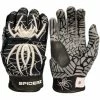 2020 Spiderz HYBRID Batting Gloves: Black/White/Silver -Deals Baseball Glove Store 2020HybBlackSilver
