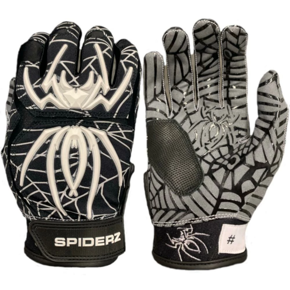 2020 Spiderz HYBRID Batting Gloves: Black/White/Silver 3 2020 Spiderz HYBRID Batting Gloves: Black/White/Silver