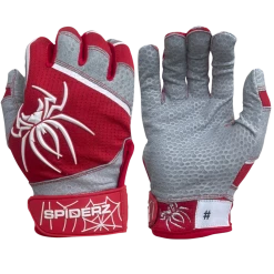 2022 Spiderz PRO Model Batting Gloves: Red/White