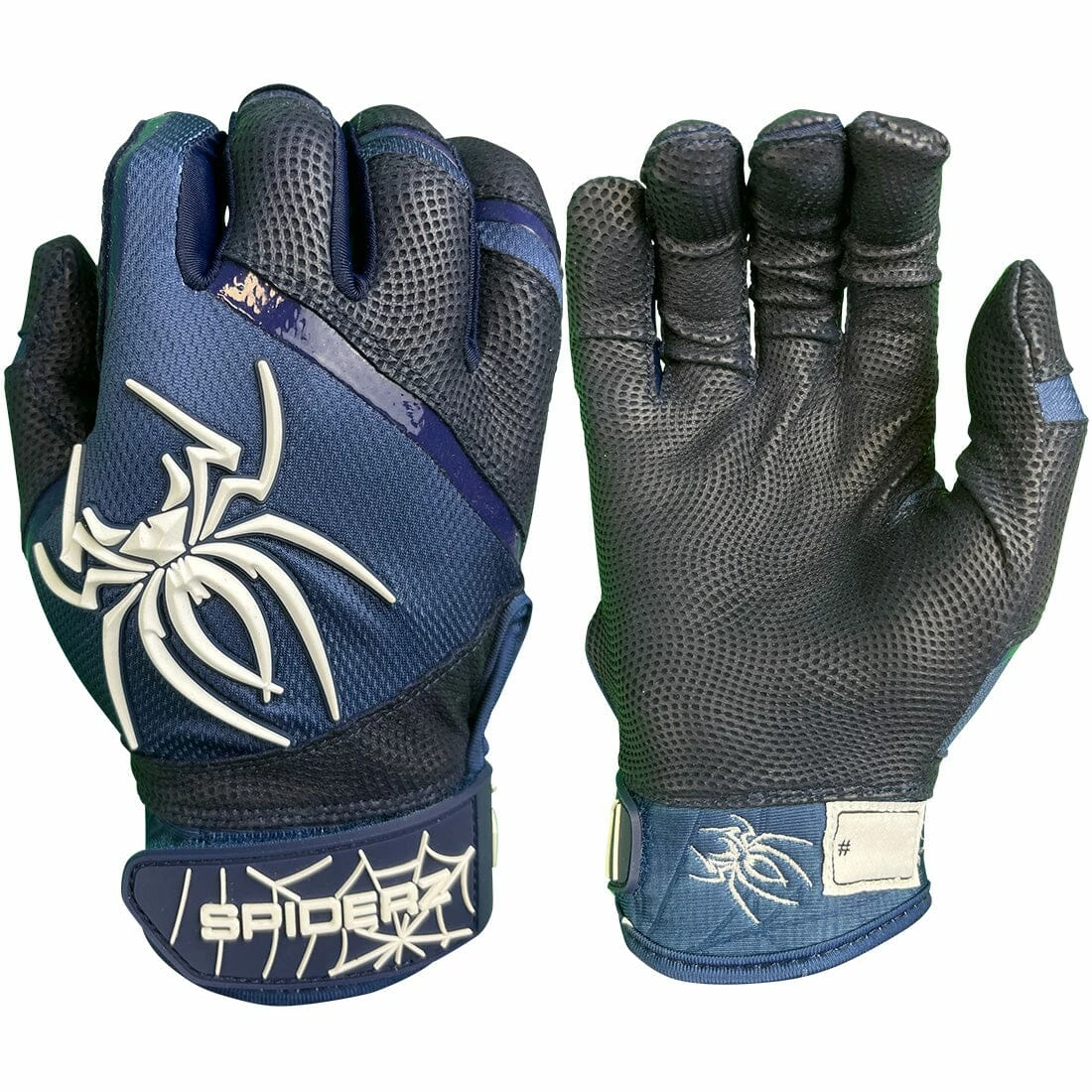2023 Spiderz Pro Model Batting Gloves: Navy Blue/White 3 2023 Spiderz Pro Model Batting Gloves: Navy Blue/White