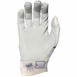 2023 Spiderz Pro Model Batting Gloves: White/Black/Silver -Deals Baseball Glove Store 2023SpiderzProModelBattingGloves White 2