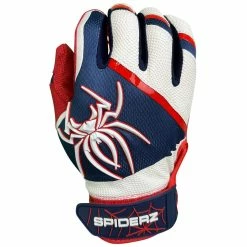 2023 Spiderz Pro Model Batting Gloves: White/Red/Navy -Deals Baseball Glove Store 2023SpiderzProModelBattingGloves White Red Navy2023SpiderzProModelBattingGloves White Red Navy 1