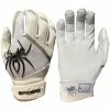 2023 Spiderz Pro Model Batting Gloves: White/Black/Silver -Deals Baseball Glove Store 2023SpiderzProModelBattingGloves White Title