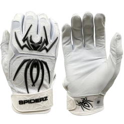 2022 Spiderz ENDITE Batting Gloves: White And Black