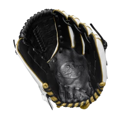 Wilson A500 SIREN 11.5" Youth Fastpitch Softball Glove: WTA05LF20115 -Deals Baseball Glove Store A05LF2011 1 Siren 115 Black White MetallicGold Palm