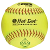 Worth 12" ASA Hot Dot Slowpitch Softballs (Dozen): AHD12SY -Deals Baseball Glove Store AHD12SY