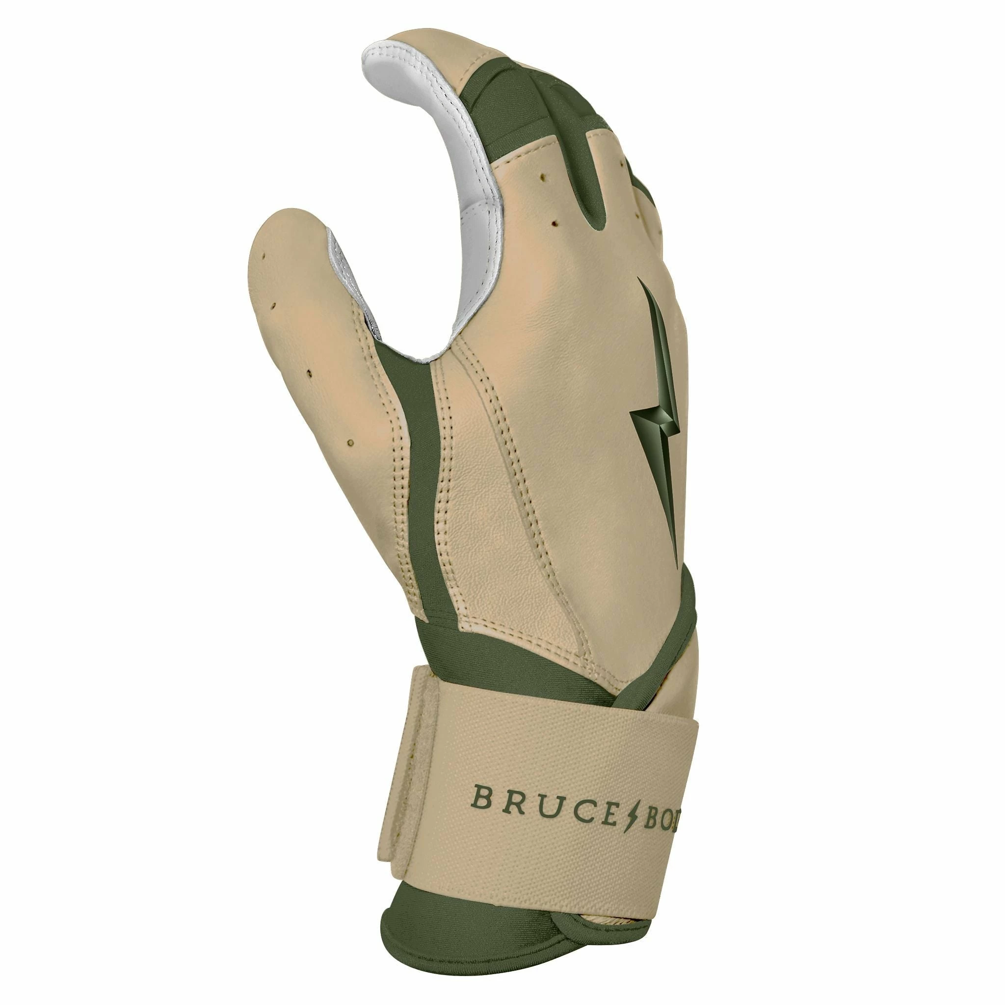 Bruce Bolt Premium Pro Military Series Long Cuff Batting Gloves: Beige 7 Bruce Bolt Premium Pro Military Series Long Cuff Batting Gloves: Beige - Image 5