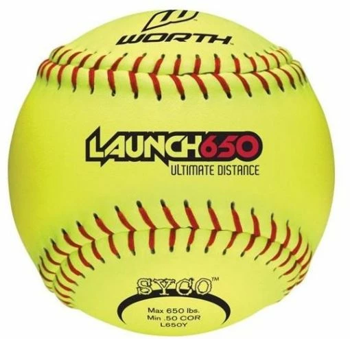 Worth 12" Launch 650 Ultimate Distance Slowpitch Softballs (Dozen): L650Y 7 Worth 12" Launch 650 Ultimate Distance Slowpitch Softballs (Dozen): L650Y -Deals Baseball Glove Store L650Y