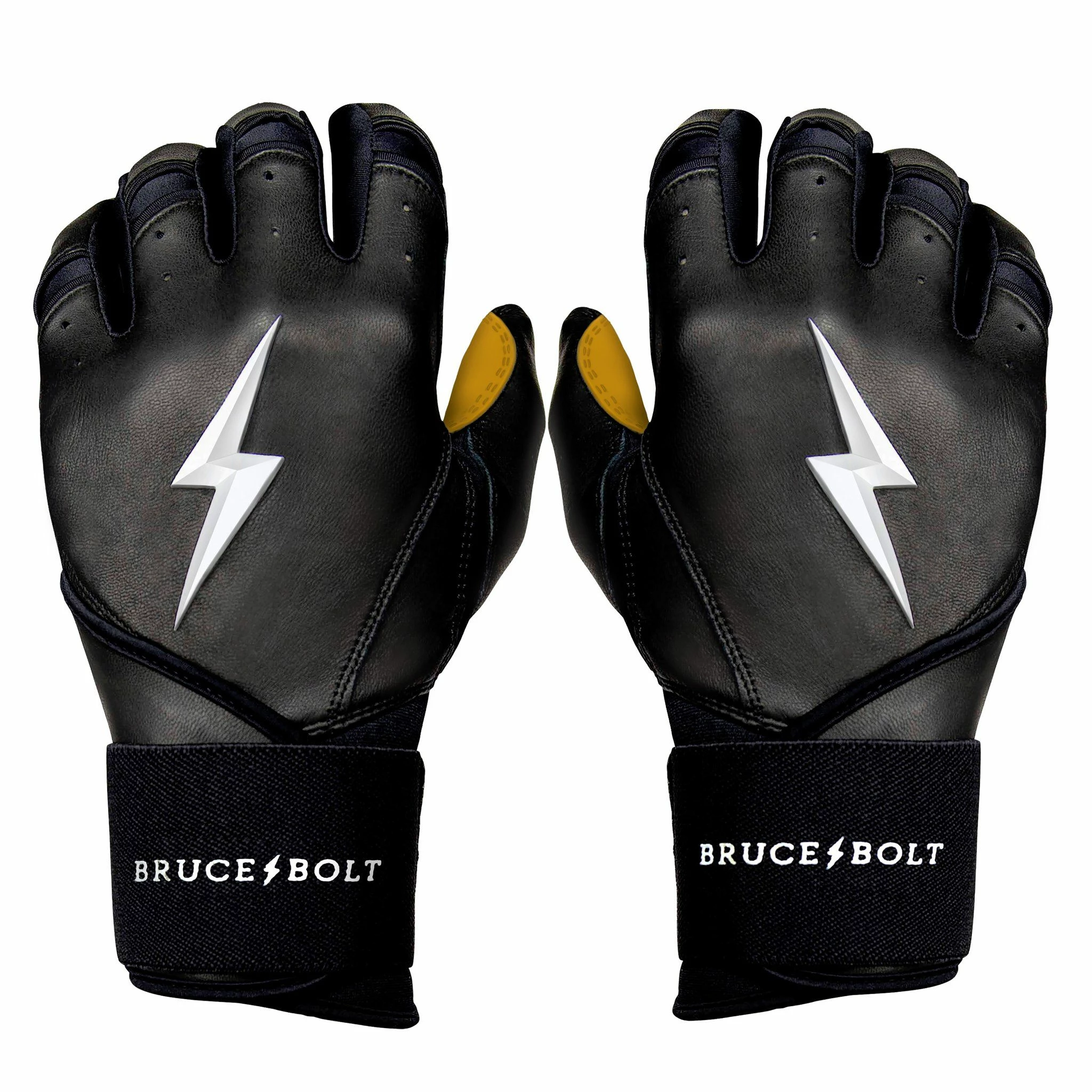 Bruce Bolt PREMIUM PRO Long Cuff Batting Gloves: Black 3 Bruce Bolt PREMIUM PRO Long Cuff Batting Gloves: Black