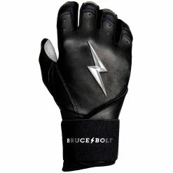 Bruce Bolt PREMIUM PRO Chrome Series Long Cuff Batting Gloves: Black -Deals Baseball Glove Store LC CHRB RIGHT