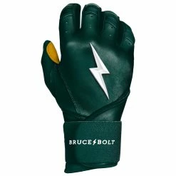 Bruce Bolt PREMIUM PRO Long Cuff Batting Gloves: Green -Deals Baseball Glove Store LC GRNG RIGHT