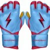 Bruce Bolt PREMIUM PRO BADER Series Long Cuff Batting Gloves: Baby Blue -Deals Baseball Glove Store LC HBB HERO