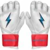 Bruce Bolt PREMIUM PRO BRINSON Series Long Cuff Batting Gloves: White -Deals Baseball Glove Store LC LBW HERO