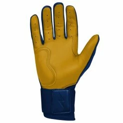 Bruce Bolt PREMIUM PRO Long Cuff Batting Gloves: Navy -Deals Baseball Glove Store LC NVYG PALM