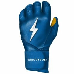 Bruce Bolt PREMIUM PRO Long Cuff Batting Gloves: Royal -Deals Baseball Glove Store LC ROYG LEFT