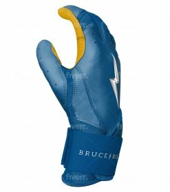 Bruce Bolt PREMIUM PRO Long Cuff Batting Gloves: Royal -Deals Baseball Glove Store LC ROYG SIDE