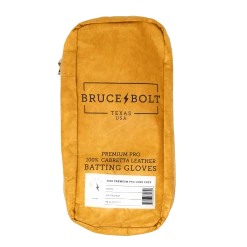 Bruce Bolt PREMIUM PRO Long Cuff Batting Gloves: White -Deals Baseball Glove Store LC WHTG BAG