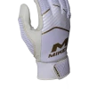 Miken Softball MK7X Adult White And Gold Batting Gloves: MBGGLD-WHT 1 Miken Softball MK7X Adult White And Gold Batting Gloves: MBGGLD-WHT -Deals Baseball Glove Store MBGGLDwhite1