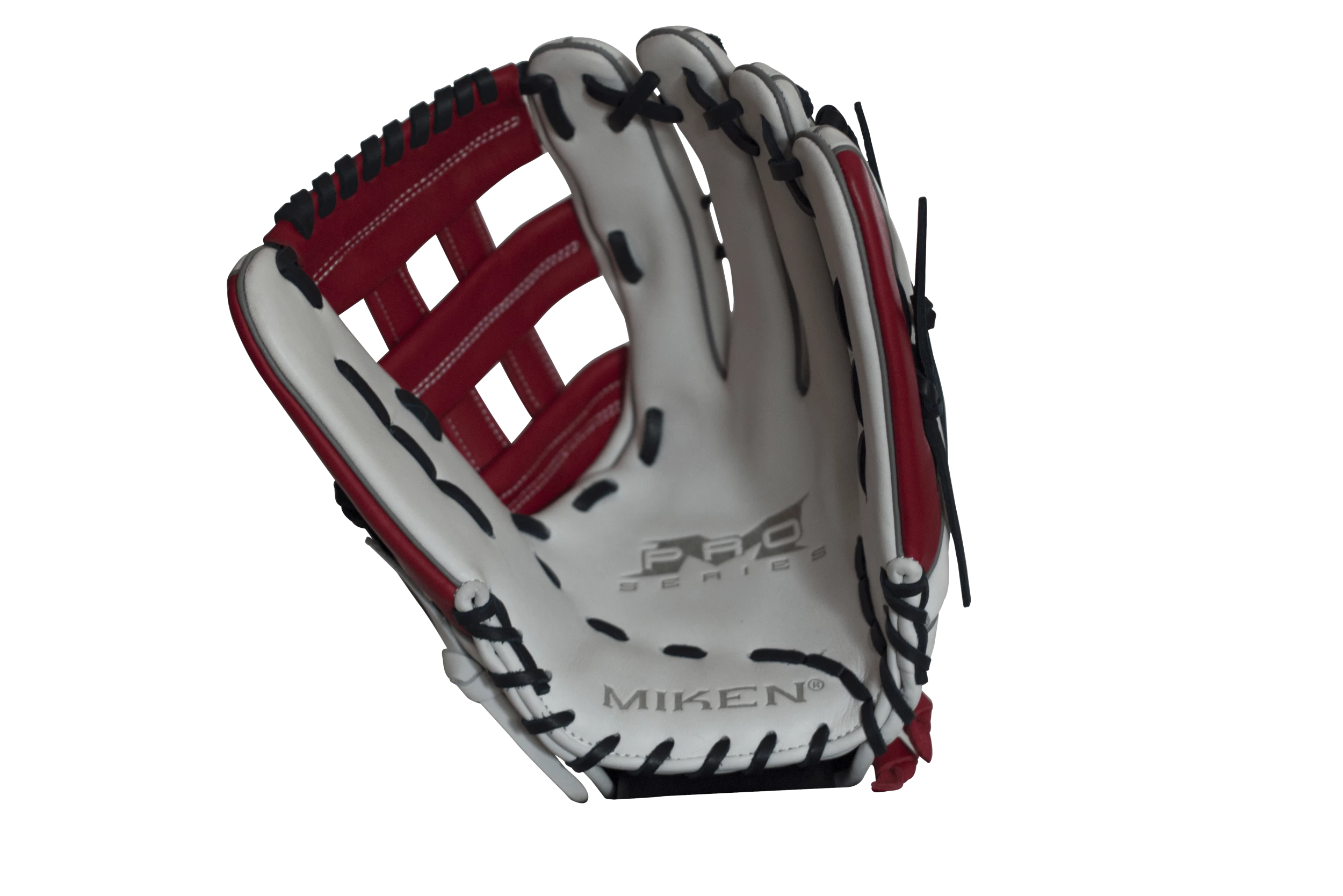 Miken Pro Series 14″ Slow Pitch Fielding Glove – White/Scarlet/Navy: PRO140WSN 6 Miken Pro Series 14″ Slow Pitch Fielding Glove – White/Scarlet/Navy: PRO140WSN - Image 4