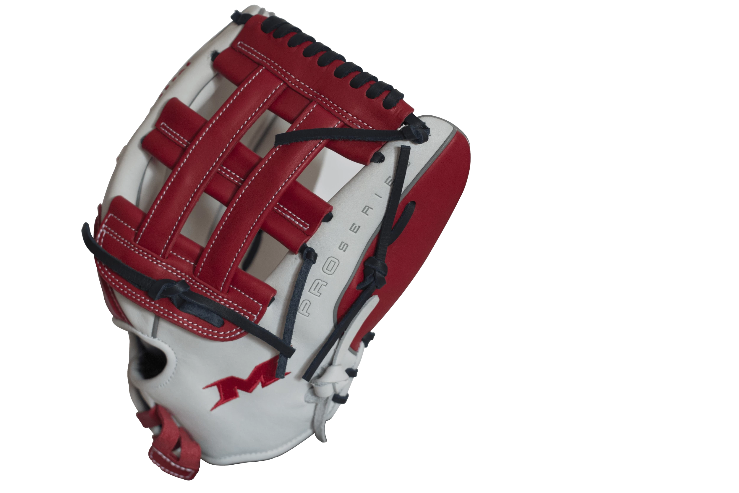 Miken Pro Series 14″ Slow Pitch Fielding Glove – White/Scarlet/Navy: PRO140WSN 4 Miken Pro Series 14″ Slow Pitch Fielding Glove – White/Scarlet/Navy: PRO140WSN - Image 2