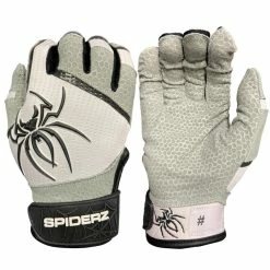 2022 Spiderz PRO Model Batting Gloves: White/Black