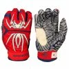 2021 Spiderz HYBRID Batting Gloves: Red/Navy Blue/White