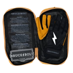 Bruce Bolt PREMIUM PRO Short Cuff Batting Gloves: Black -Deals Baseball Glove Store SC BLKG BAG2