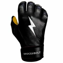 Bruce Bolt PREMIUM PRO Short Cuff Batting Gloves: Black -Deals Baseball Glove Store SC BLKG RIGHT