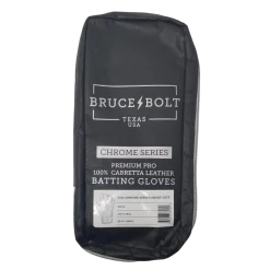 Bruce Bolt PREMIUM PRO Chrome Series Short Cuff Batting Gloves: White -Deals Baseball Glove Store SC CHRW BAG