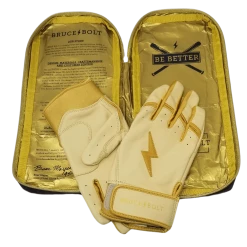 Bruce Bolt PREMIUM PRO Gold Series Batting Gloves: Short Cuff 12 Bruce Bolt PREMIUM PRO Gold Series Batting Gloves: Short Cuff -Deals Baseball Glove Store SC GLD BAG2