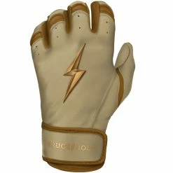 Bruce Bolt PREMIUM PRO Gold Series Batting Gloves: Short Cuff 14 Bruce Bolt PREMIUM PRO Gold Series Batting Gloves: Short Cuff -Deals Baseball Glove Store SC GLD LEFT