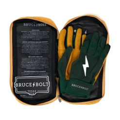 Bruce Bolt PREMIUM PRO Short Cuff Batting Gloves: GREEN 16 Bruce Bolt PREMIUM PRO Short Cuff Batting Gloves: GREEN -Deals Baseball Glove Store SC GRNG BAG2