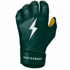 Bruce Bolt PREMIUM PRO Short Cuff Batting Gloves: GREEN 17 Bruce Bolt PREMIUM PRO Short Cuff Batting Gloves: GREEN -Deals Baseball Glove Store SC GRNG LEFT