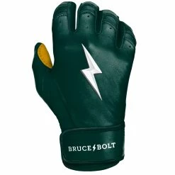 Bruce Bolt PREMIUM PRO Short Cuff Batting Gloves: GREEN 19 Bruce Bolt PREMIUM PRO Short Cuff Batting Gloves: GREEN -Deals Baseball Glove Store SC GRNG RIGHT