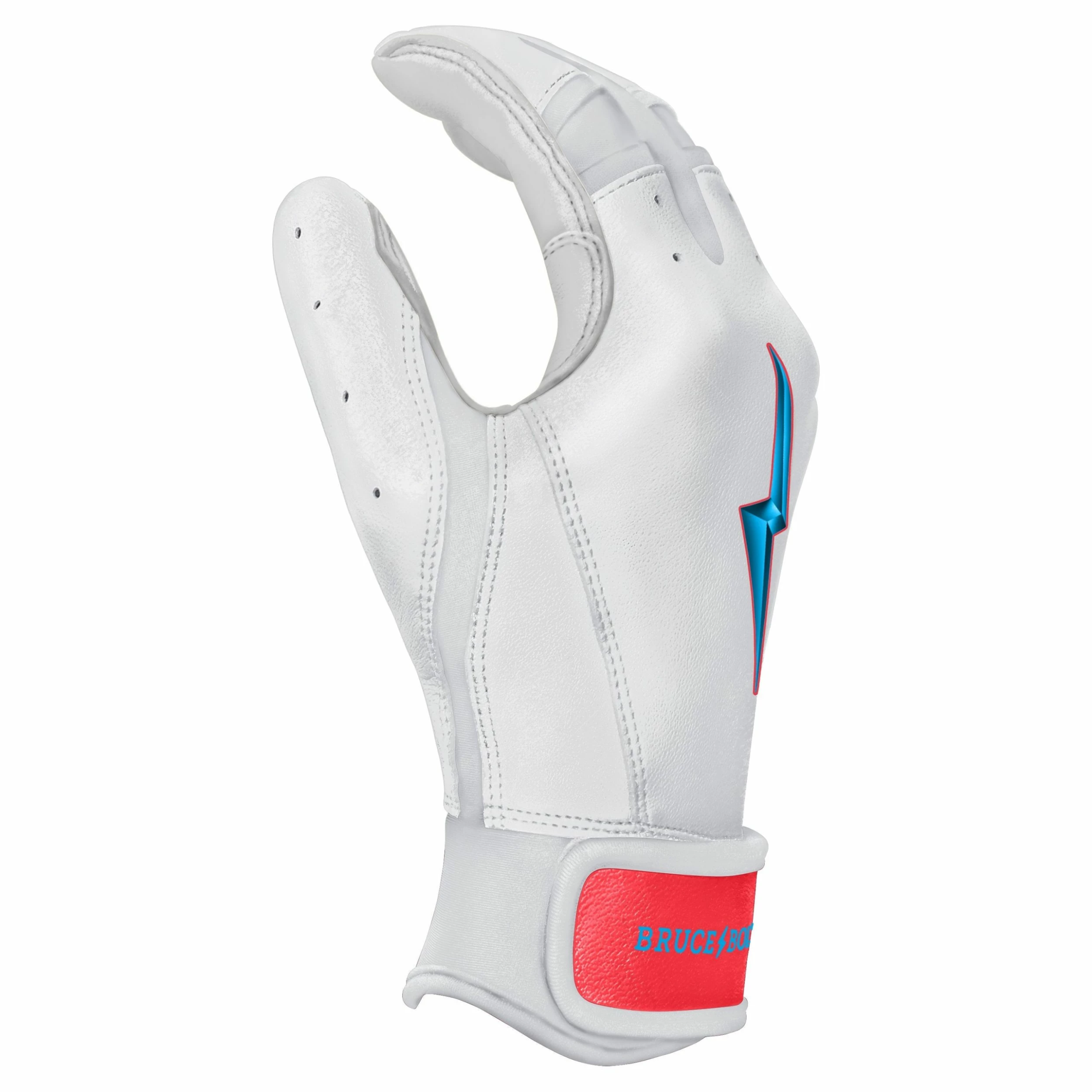 Bruce Bolt PREMIUM PRO BRINSON Series Short Cuff Batting Gloves: White 7 Bruce Bolt PREMIUM PRO BRINSON Series Short Cuff Batting Gloves: White - Image 5