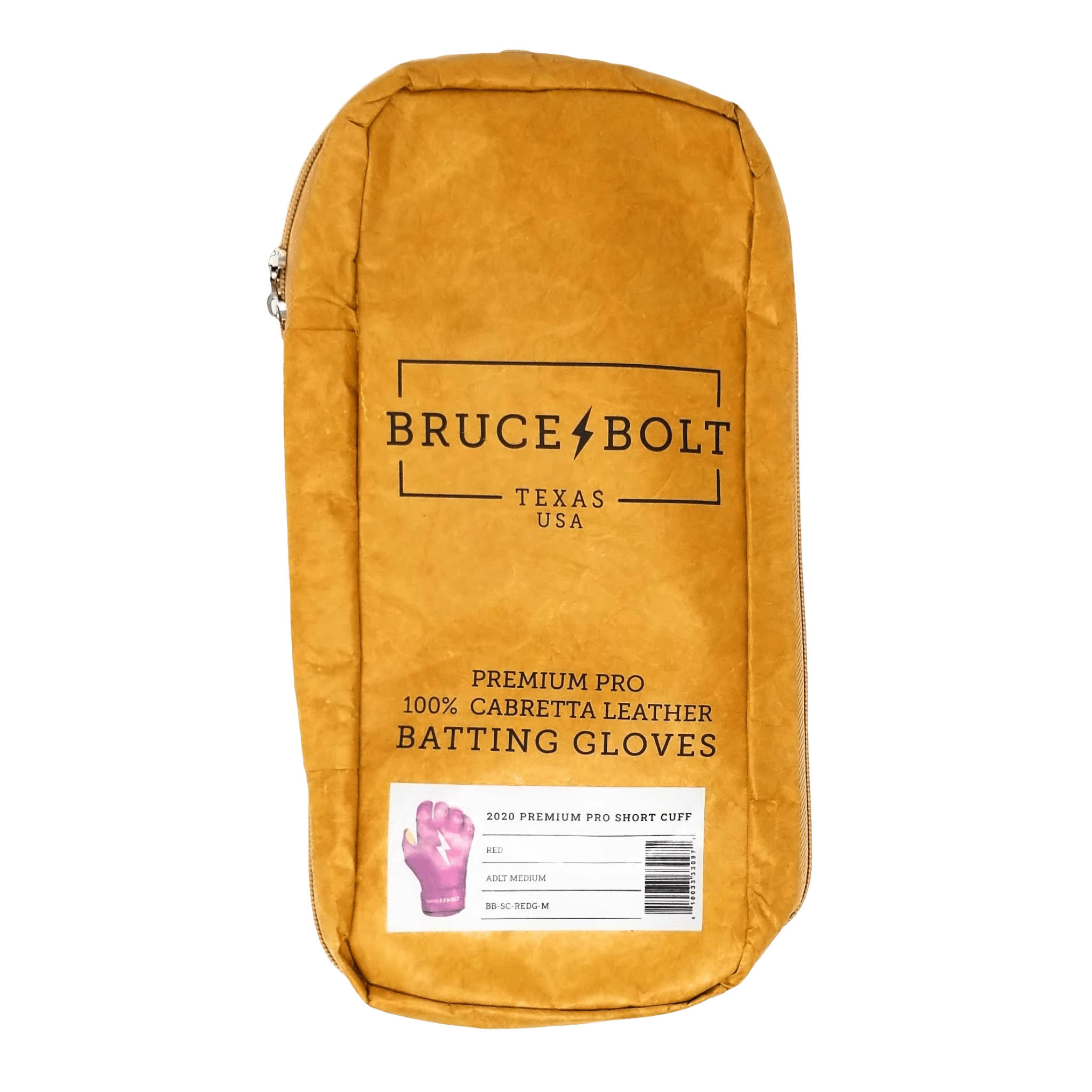 Bruce Bolt PREMIUM PRO Short Cuff Batting Gloves: Red 8 Bruce Bolt PREMIUM PRO Short Cuff Batting Gloves: Red - Image 6