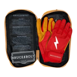 Bruce Bolt PREMIUM PRO Short Cuff Batting Gloves: Red 18 Bruce Bolt PREMIUM PRO Short Cuff Batting Gloves: Red -Deals Baseball Glove Store SC REDG BAG2