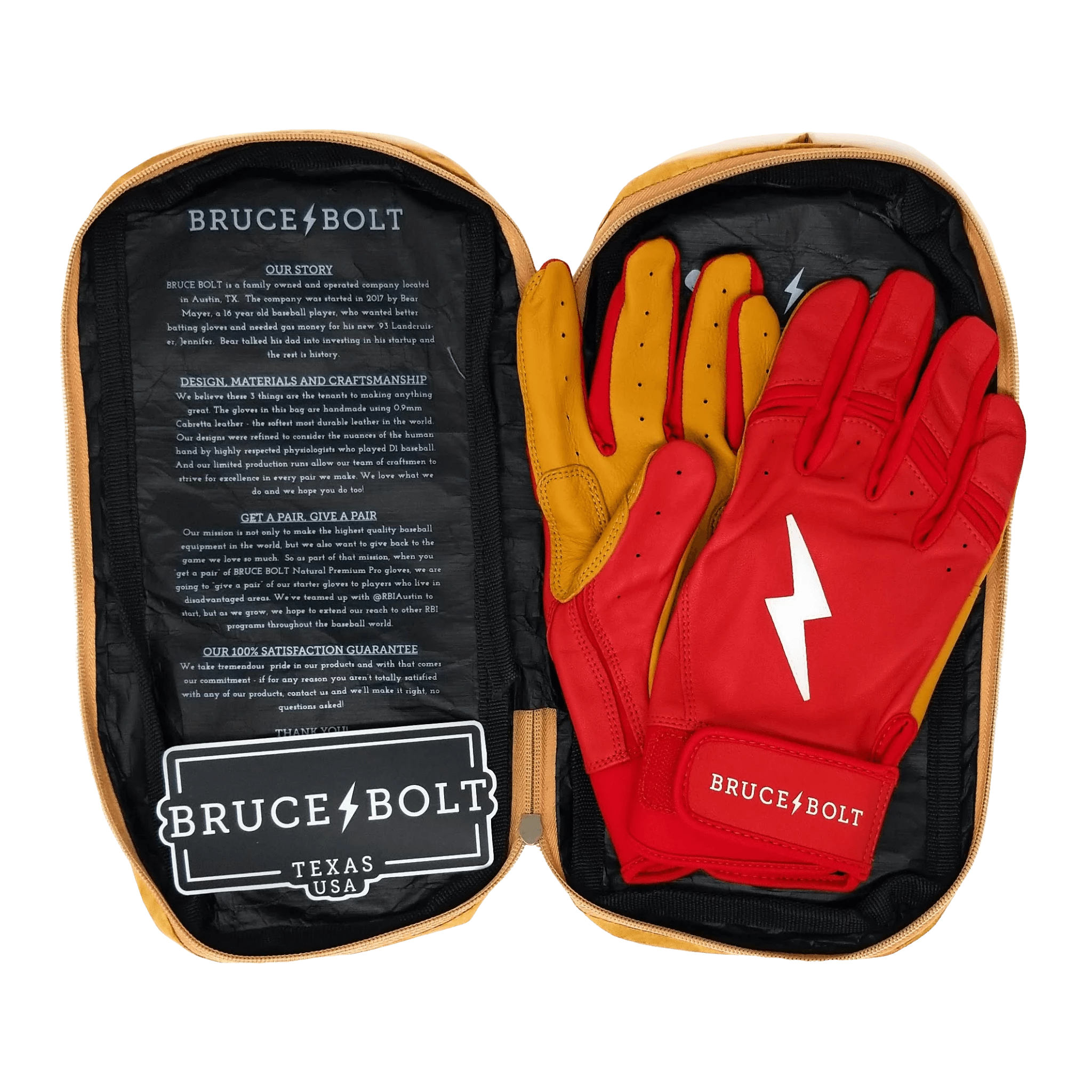 Bruce Bolt PREMIUM PRO Short Cuff Batting Gloves: Red 9 Bruce Bolt PREMIUM PRO Short Cuff Batting Gloves: Red - Image 7