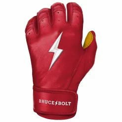 Bruce Bolt PREMIUM PRO Short Cuff Batting Gloves: Red 19 Bruce Bolt PREMIUM PRO Short Cuff Batting Gloves: Red -Deals Baseball Glove Store SC REDG LEFT