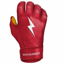 Bruce Bolt PREMIUM PRO Short Cuff Batting Gloves: Red 21 Bruce Bolt PREMIUM PRO Short Cuff Batting Gloves: Red -Deals Baseball Glove Store SC REDG RIGHT