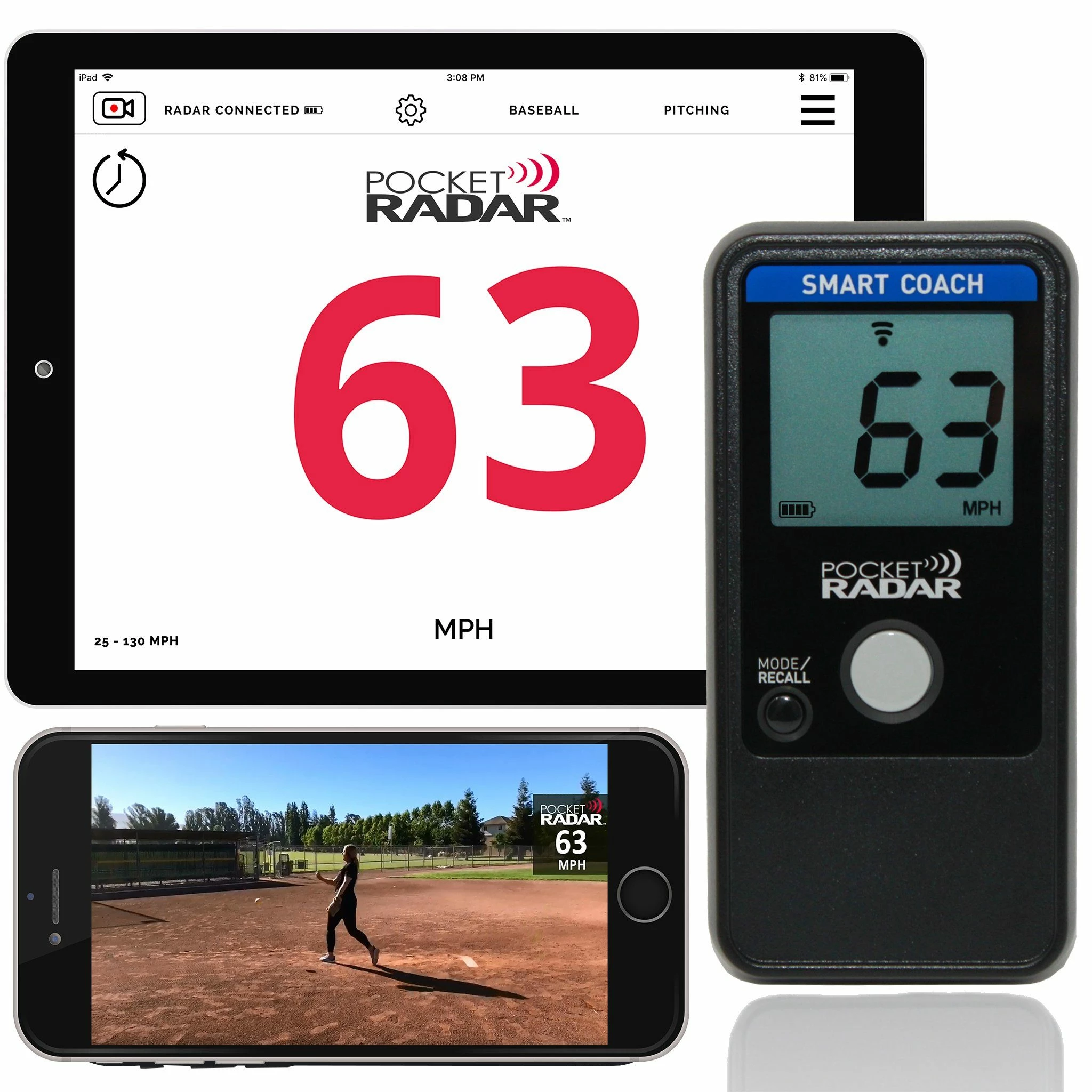 Pocket Radar Smart Coach Radar APP System: SR1100 3 Pocket Radar Smart Coach Radar APP System: SR1100