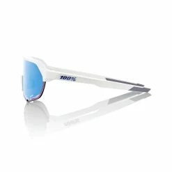 100% S2 Sunglasses Matte White - HiPER Blue Multilayer Mirror Lens -Deals Baseball Glove Store SP21 S2 60006 00006 PROFILE