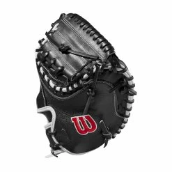 2022 Wilson A2000 M1DSS 33.5" Catcher's Mitt: WTA20RB22M1DSS -Deals Baseball Glove Store WBW100401 2 A2000 M1D C 335 Black White Red.png.cq5dam.web .1200.1200