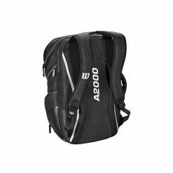 Wilson A2000 Players Backpack Bat Bag: WTA2000 -Deals Baseball Glove Store WTA20BPBL 3 Wilson A2000 Backpack Black Silver Back.png.cq5dam.web .1200.1200