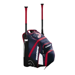 DeMarini VooDoo Rebirth Equipment Backpack (Multiple Colors): WTD9105 -Deals Baseball Glove Store WTD9105US Voodoo Rebirth Backpack Blue Red White Bats