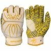 2021 Spiderz HYBRID Small Batch Batting Gloves: White/Gold -Deals Baseball Glove Store WhiteGold