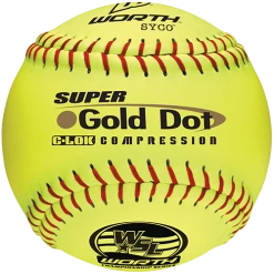 Worth 12" Super Gold Dot WSL Slowpitch Softballs (Dozen): YS44WSLC