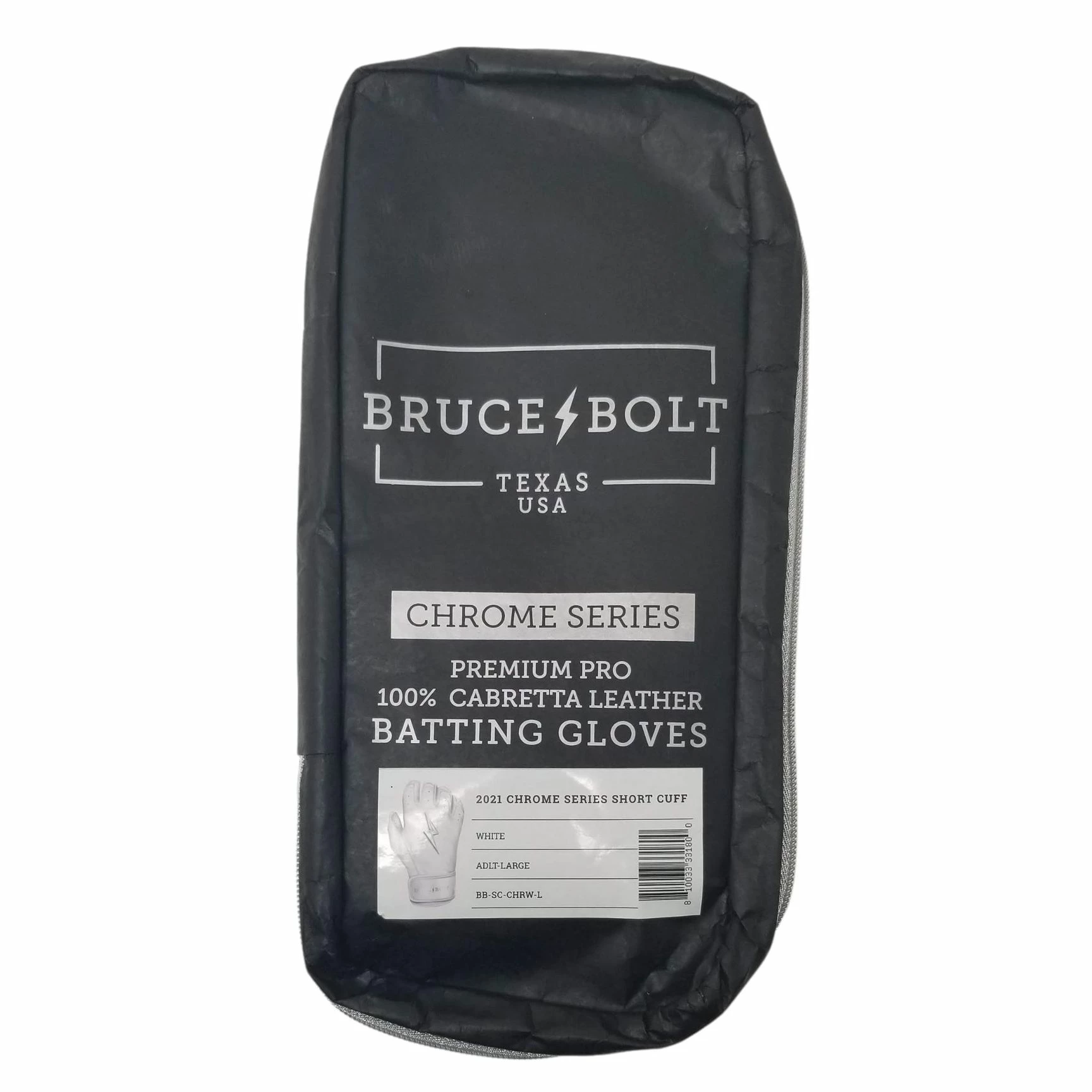 Bruce Bolt PREMIUM PRO Chrome Series Short Cuff Batting Gloves: Black 5 Bruce Bolt PREMIUM PRO Chrome Series Short Cuff Batting Gloves: Black - Image 3