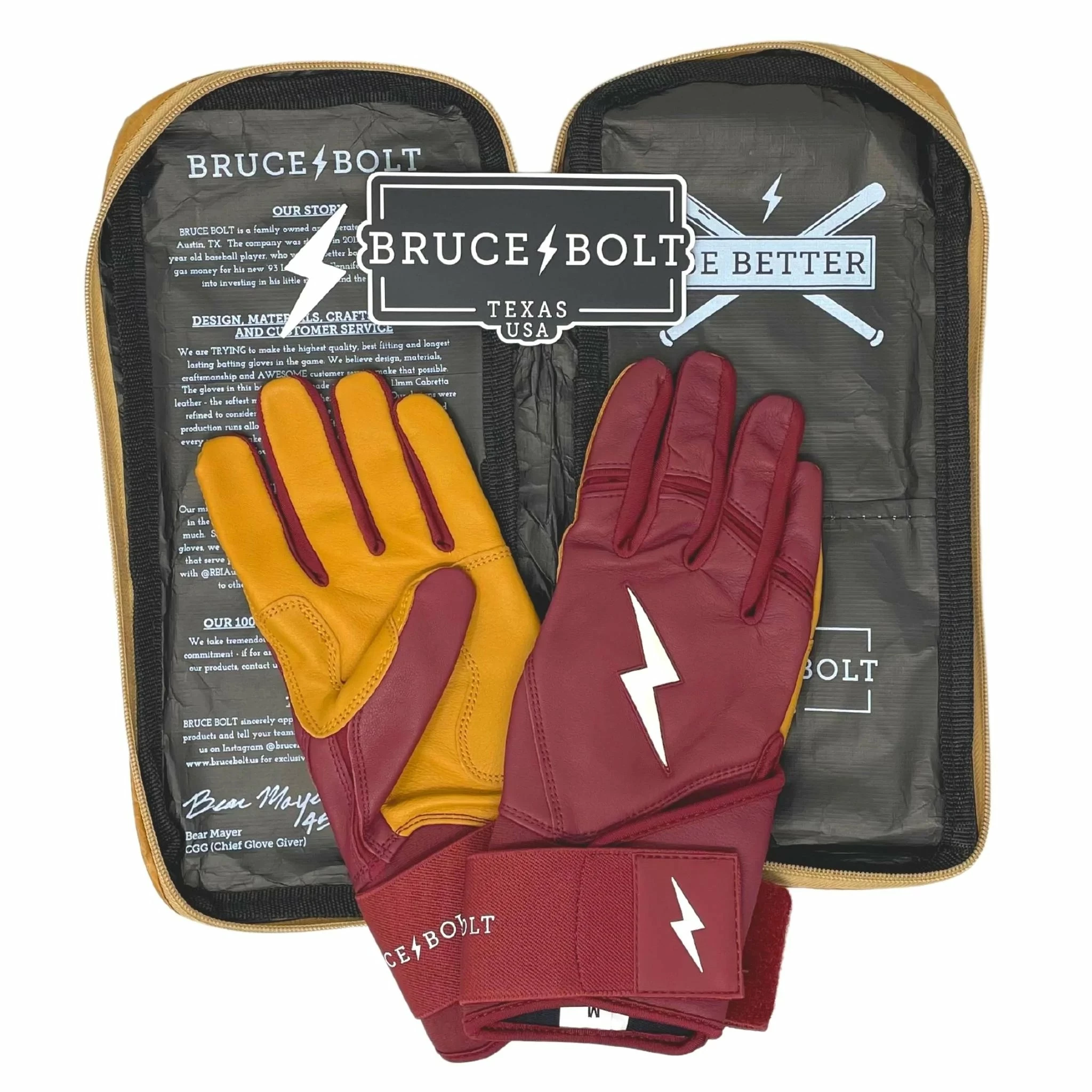 Bruce Bolt PREMIUM PRO Long Cuff Batting Gloves: Maroon 7 Bruce Bolt PREMIUM PRO Long Cuff Batting Gloves: Maroon - Image 5